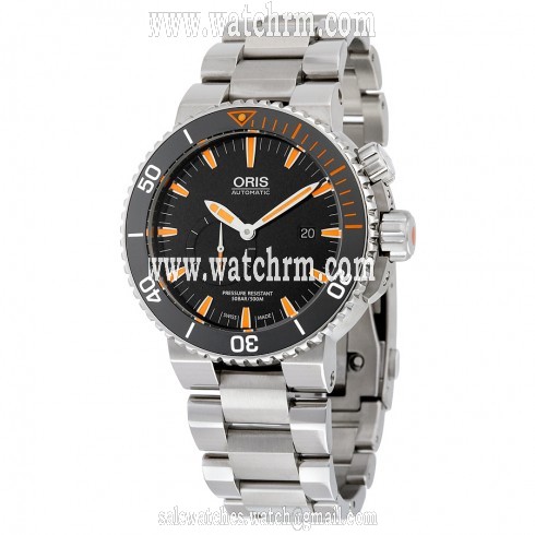 Oris Aquis Carlos Coste Black Dial Titanium Watch 743-7709-7184SET