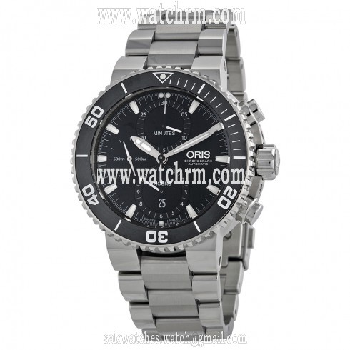 Oris Chronograph Automatic Black Dial Stainless Steel Men's Watch 774-7655-4154MB