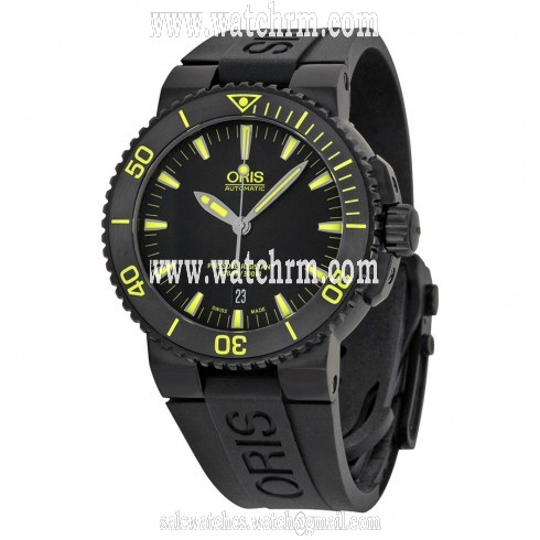 Oris Aquis Date Automatic Black Dial Black Rubber Men's Watch 733-7653-4722RS