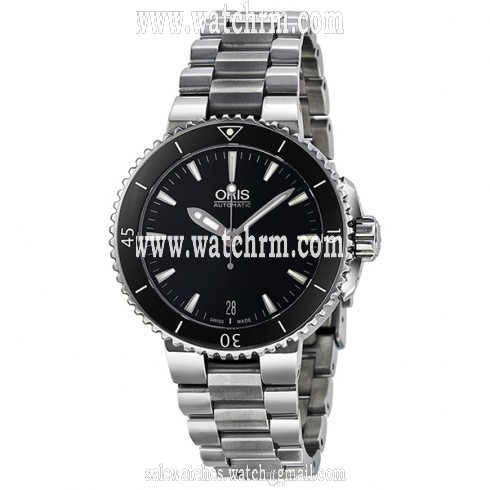 Oris Aquis Date Automatic Black Dial Stainless Steel Ladies Watch 01 733 7652 4154 07 8 18 01P