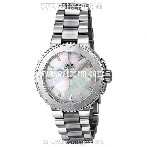 Oris Aquis Date Automatic Mother of Pearl Dial Ladies Watch 733-7652-4151MB
