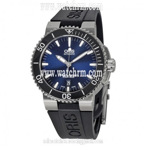 Oris Aquis Date Dark Blue Dial Black Rubber Men's Watch 733-7653-4135RS