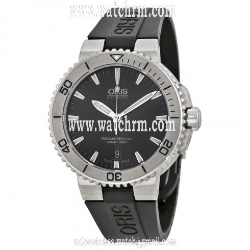 Oris Aquis Date Grey Dial Black Rubber Men's Watch 01 733 7676 4153-07 4 21 34