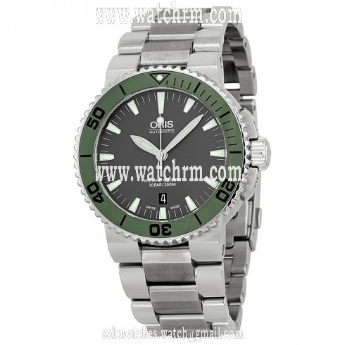 Oris Aquis Date Grey Dial Stainless Steel Men's Watch 733-7653-4157MB