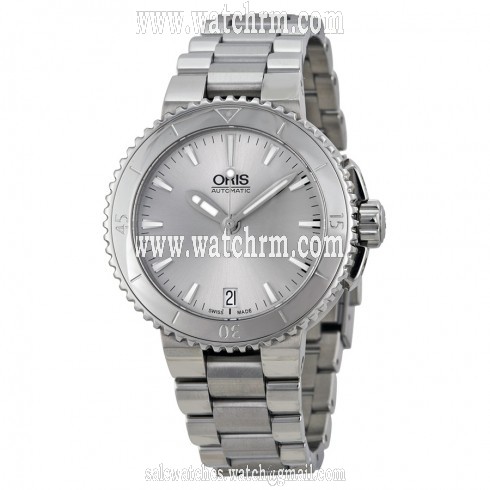 Oris Aquis Date Silver Dial Stainless Steel Ladies Watch 01 733 7652 4141-07 8 18 01P