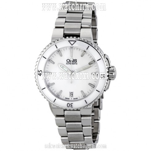 Oris Aquis Date Steel & Ceramic Ladies Watch 733-7652-4156MB