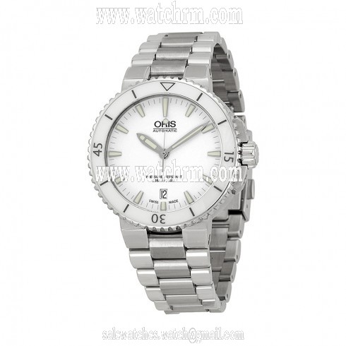 Oris Aquis Date White Dial Stainless Steel Men's Watch 01 733 7676 4156-07 8 21 10P