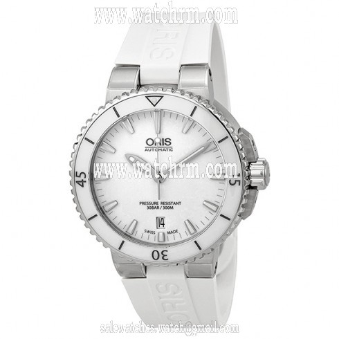 Oris Aquis Date White Dial White Rubber Men's Watch 01 733 7676 4156-07 4 21 31