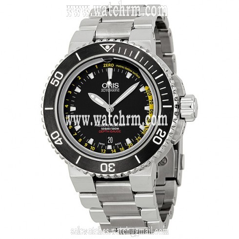 Oris Aquis Depth Gauge Automatic Black Dial Stainless Steel Men's Watch 733-7675-4154RS