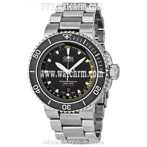 Oris Aquis Depth Gauge Automatic Black Dial Steel Men's Watch 733-7675-4154MB