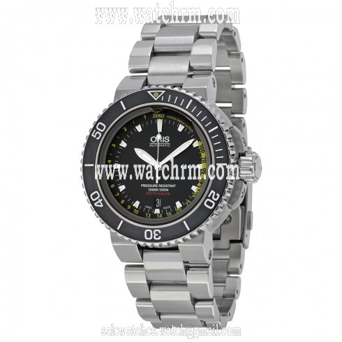 Oris Aquis Depth Gauge Black Dial Stainless Steel Men's Watch 733-7675-4154SET
