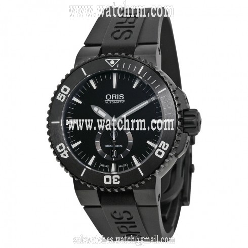 Oris Aquis Diver Automatic Black Dial Titanium Black Rubber Men's Watch 739-7674-7754RS