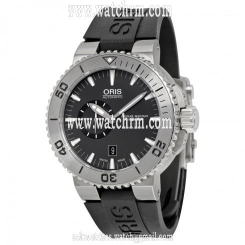 Oris Aquis Grey Dial Rubber Automatic Men's Watch 743-7664-7253RS