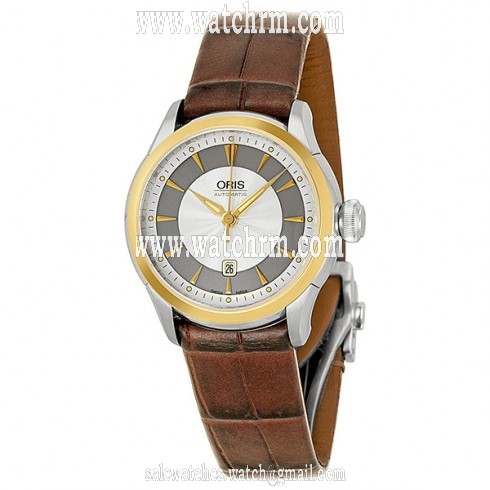 Oris Artelier Automatic Silver and Grey Dial Ladies Watch 561-7604-4351LS