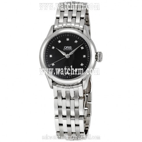 Oris Artelier Black Dial Diamond Ladies Watch 561-7604-4099MB