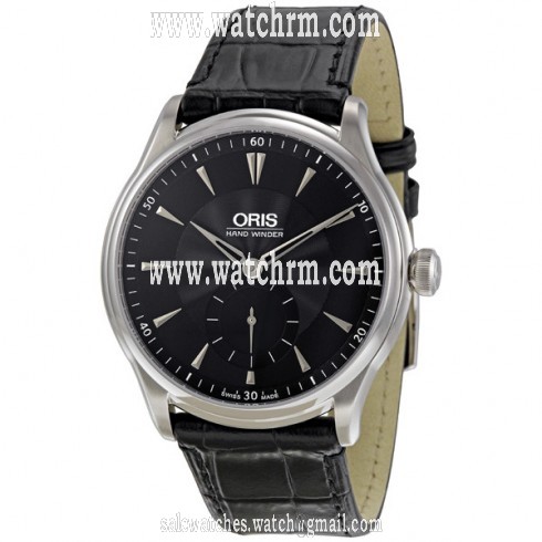 Oris Artelier Black Guilloche Dial Men's Watch 396-7580-4054LS