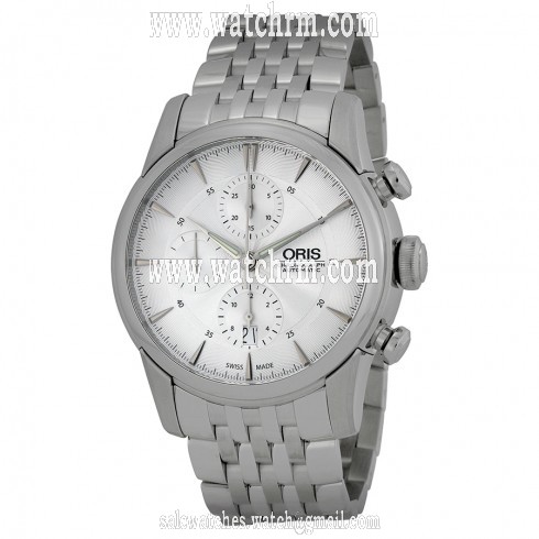 Oris Artelier Chronograph Silver Dial Stainless Steel Men's Watch 774-7686-4051MB