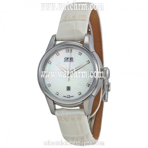 Oris Artelier Date White Mother Of Pearl Dial Ladies Watch 561-7687-4091LS