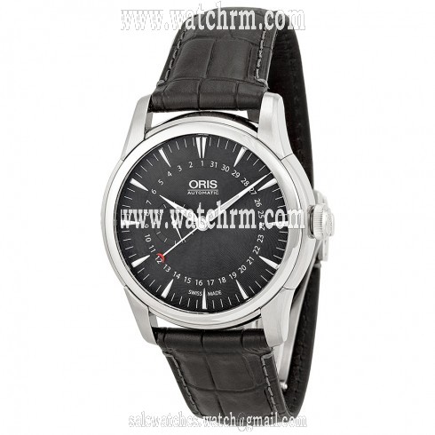 Oris Artelier Pointer Date Black Dial Black Leather Men's Watch 01 744 7665 4054-07 5 22 71FC