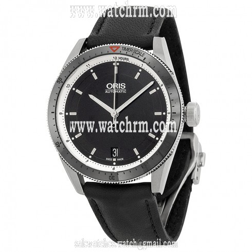 Oris Artix GT Date Black Dial Black Leather Men's Watch 733-7671-4154LS