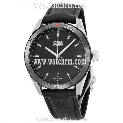 Oris Artix GT Date Black Dial Black Leather Men's Watch 733-7671-4434LS