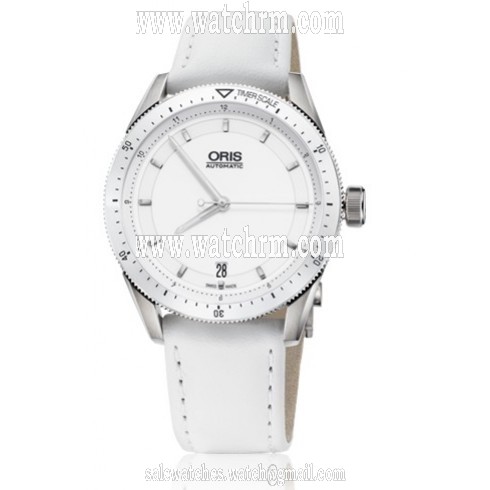 Oris Artix GT Date White Dial White Leather Ladies Watch 01 733 7671 4156-07 5 18 40FC