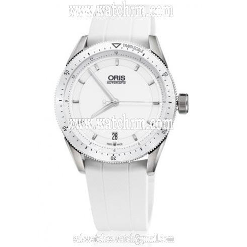 Oris Artix GT Date White Dial White Rubber Ladies Watch 01 733 7671 4156-07 4 18 30FC
