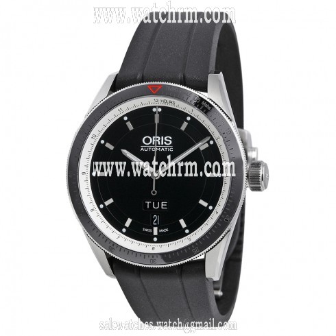 Oris Artix GT Day Date Black Dial Automatic Rubber Strap Men's Watch 735-7662-4154RS