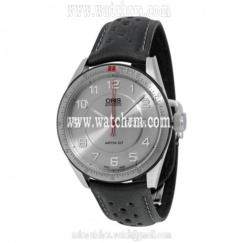 Oris Artix GT Day Date Silver Dial Black Leather Men's Watch 01 735 7662 4461-07 5 21 87 FC