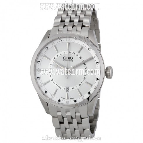 Oris Artix Pointer Moon Automatic Silver Dial Stainless Steel Men's Watch 761-7691-4051MB