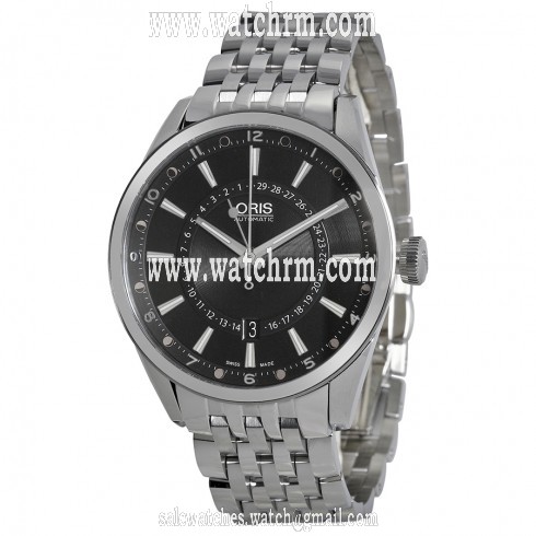 Oris Artix Pointer Moon Black Dial Stainless Steel Men's Watch 761-7691-4054MB