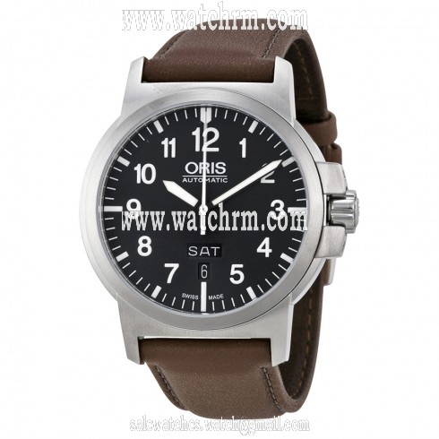 Oris BC 3 Black Dial Brown Leather Men's Watch 735-7641-4164LS
