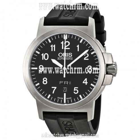 Oris BC3 Black Dial Black Rubber Men's Watch 735-7641-4164RS