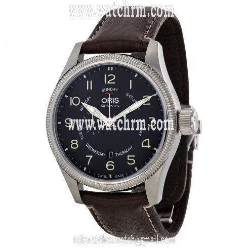Oris Big Crown Black Dial Brown Leather Men's Watch 745-7688-4064LS