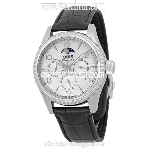 Oris Big Crown Complication Automatic Silver Dial Black Rubber Strap Men's Watch 582-7678-4061RS