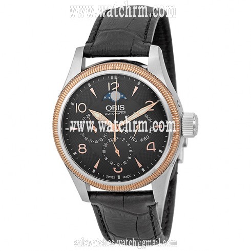 Oris Big Crown Complication Black Guilloche Dial Automatic Men's Watch 01 582 7627 4364-07 5 20 76FC