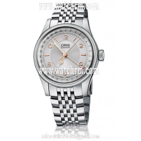 Oris Big Crown Original Pointer Date Silver Guilloche Dial Stainless Steel Men's Watch 01 754 7696 4061-07 8 20 30