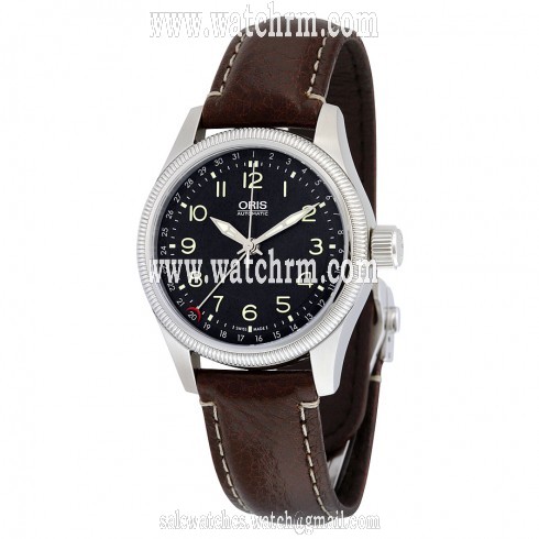 Oris Big Crown Pointer Date Black Dial Brown Leather Men's Watch 754-7679-4034LS