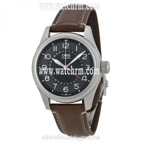 Oris Big Crown Pointer Date  Black Dial Brown Leather Men's Watch 01 754 7679 4064-07 5 20 78FC