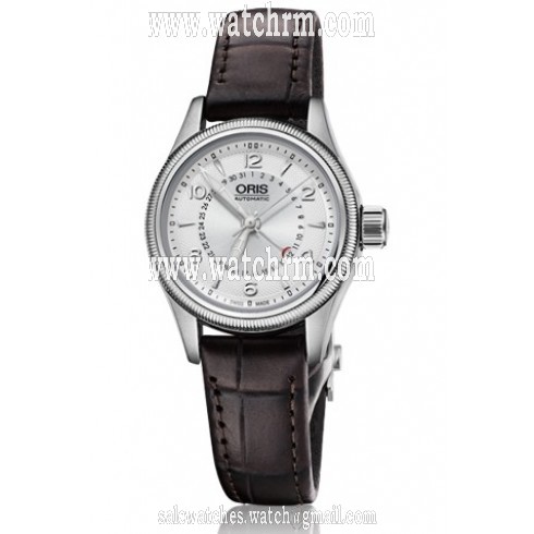 Oris Big Crown Pointer Date Silver Dial Black Leather Stainless Steel Unisex Watch 01 594 7680 4061-07 5 14 76FC