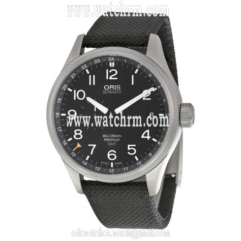 Oris Big Crown Pro Pilot Automatic Black Dial Black Textile Men's Watch 748-7710-4164BLKFS