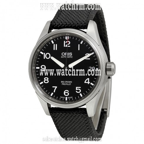 Oris Big Crown Pro Pilot Automatic Black Dial Black Textile Men's Watch 751-7697-4164FS