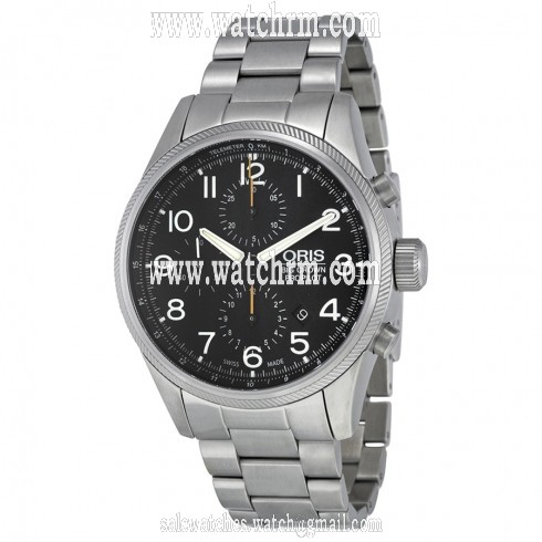 Oris Big Crown Pro Pilot Chronograph Black Dial Stainless Steel Watch 774-7699-4134MB