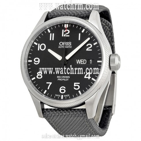 Oris Big Crown Pro Pilot Day Date Black Dial Men's Watch 01 752 7698 4164-07 5 22 17 FC