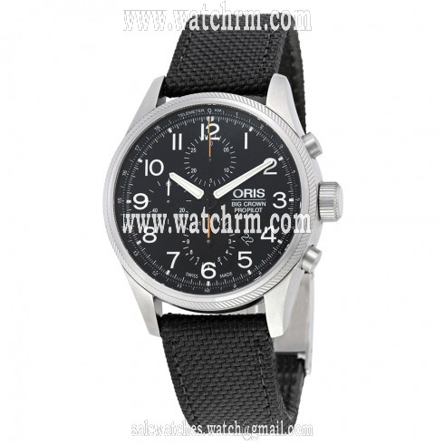 Oris Big Crown ProPilot Chronograph Black Dial Black Leather Men's Watch 774-7699-4134BKFS