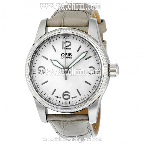 Oris Big Crown Swiss Hunter Team PS Edition Silver Dial Leather Strap Ladies Watch 733-7649-4031LS