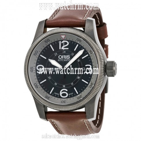 Oris Big Crown Timer Black Dial Brown Leather Automatic Men's Watch 735-7660-4264LS