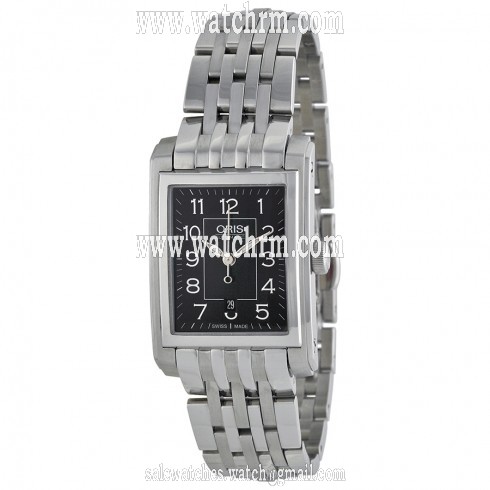 Oris Black Dial Stainless Steel Ladies Watch 561-7656-4034MB