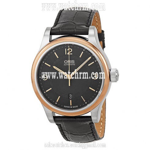 Oris Classic Date Black Dial Black Leather Men's Watch 01 733 7594 4334-07 5 20 11