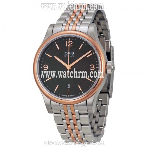 Oris Classic Date Black Dial Two-tone Steel Men's Watch 01 733 7594 4334-07 8 20 63